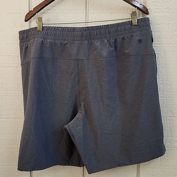 ALL IN MOTION Men's Zippered Side Pockets Gray Elastic Waist Shorts Activewea XL - Picture 6 of 9